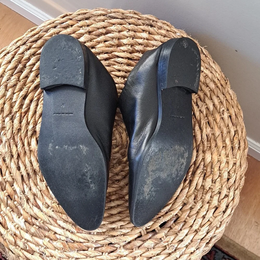 Everlane Womens‎ Babo Black Soft Leather Slip On Loafers Shoes Size 6